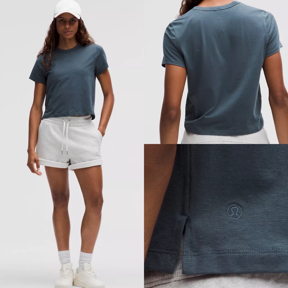 Lululemon Classic-Fit Cotton-Blend T-Shirt! Iron Blue (Sold Out Color)